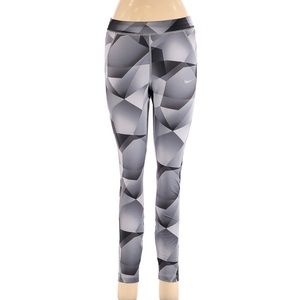 Nike Women's Dri-Fit Running Leggings Athletic Pants Gray Geometric